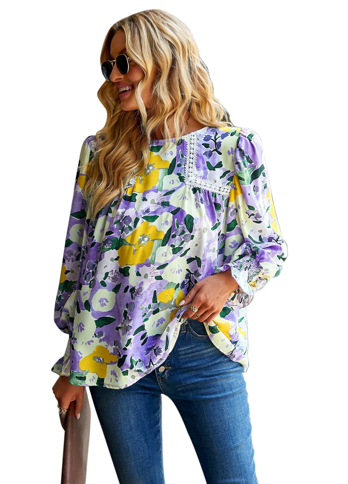 Women's Floral Elegant Top All-matching Shirt