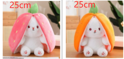 Kawaii Fruit Transfiguré Lapin Peluche Jouet Mignon Carotte Fraise Se Transformer En Lapin En Peluche Jouet Enfants Anniversaire/ Noël