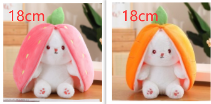 Kawaii Fruit Transfiguré Lapin Peluche Jouet Mignon Carotte Fraise Se Transformer En Lapin En Peluche Jouet Enfants Anniversaire/ Noël