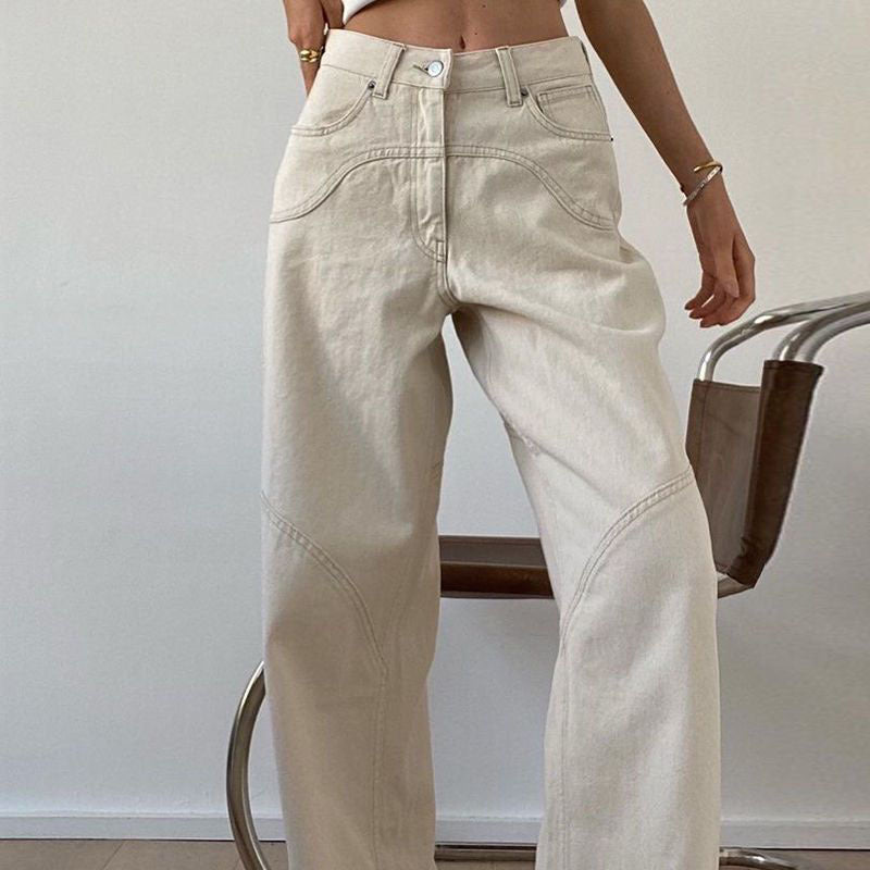 Women's Off-white Straight Jeans