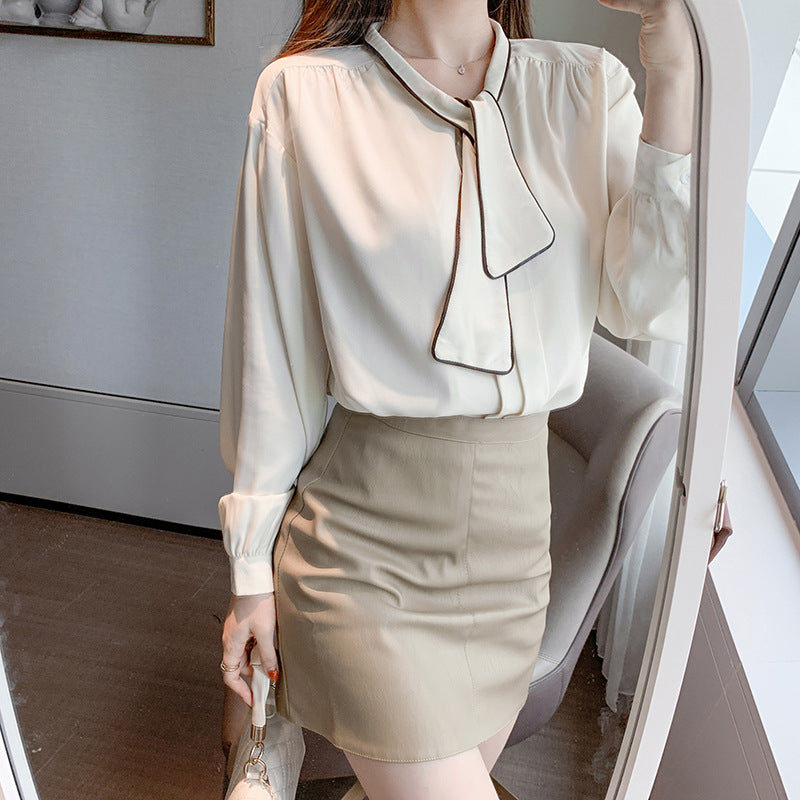 Niche Retro Loose Chiffon Blouse Women