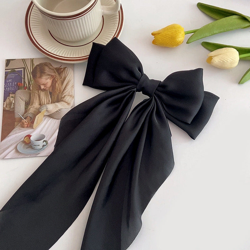 Spring Satin Ribbon Ribbon Hair Clip For Women