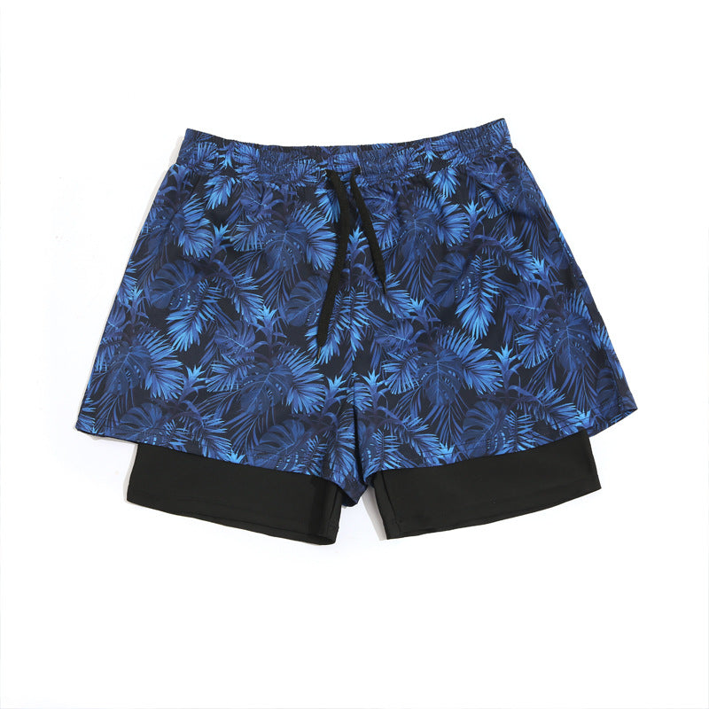 Loose Swimming Trunks Summer Printed Double Layer Beach Shorts