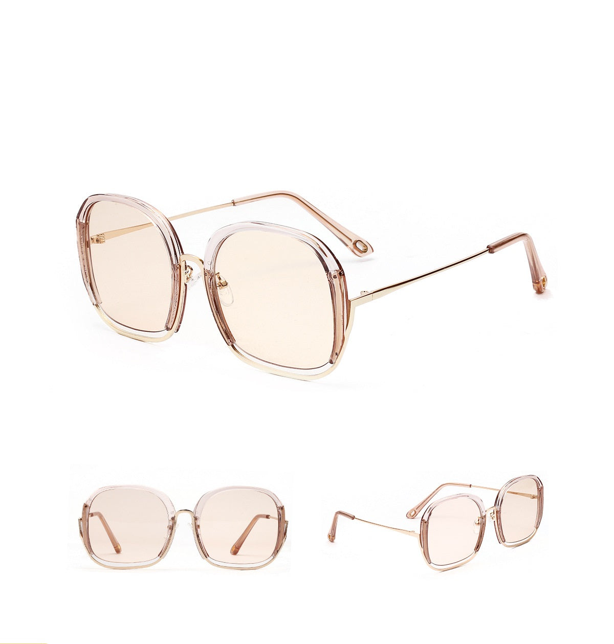 Colorful Fashionable Large Half Frame Sunglasses For Women