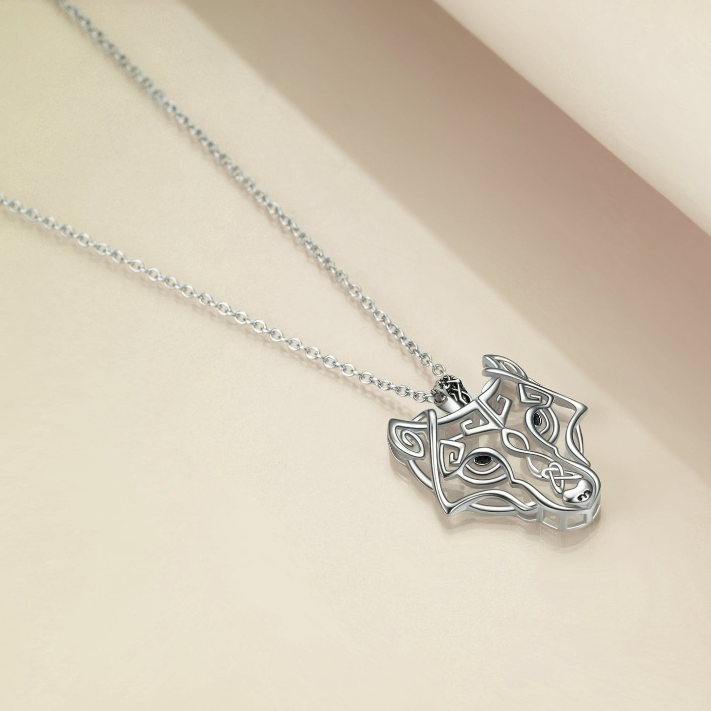 Wolf Necklace for Women Sterling Silver Celtic Wolf Necklace Jewelry Gifts for Girls Men