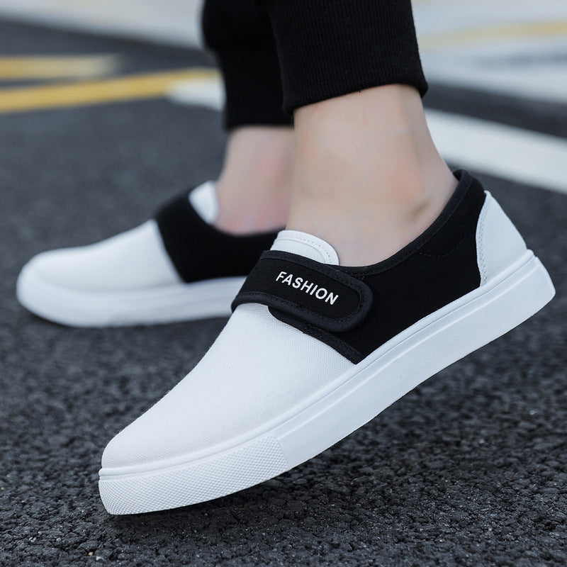 Canvas Flat Shoes Men Velcro Casual Sneakers