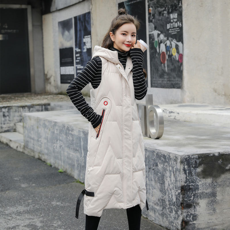 Down Jacket Long Waistcoat Women Autumn And Winter Leisure