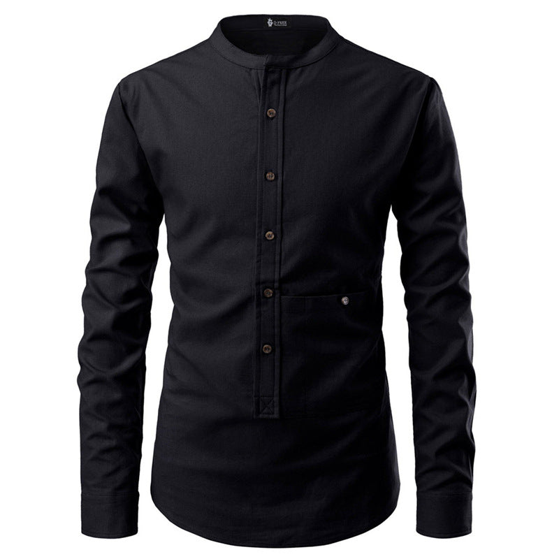 Men Shirts Korean Men Slim Long Sleeve Dress Shirt