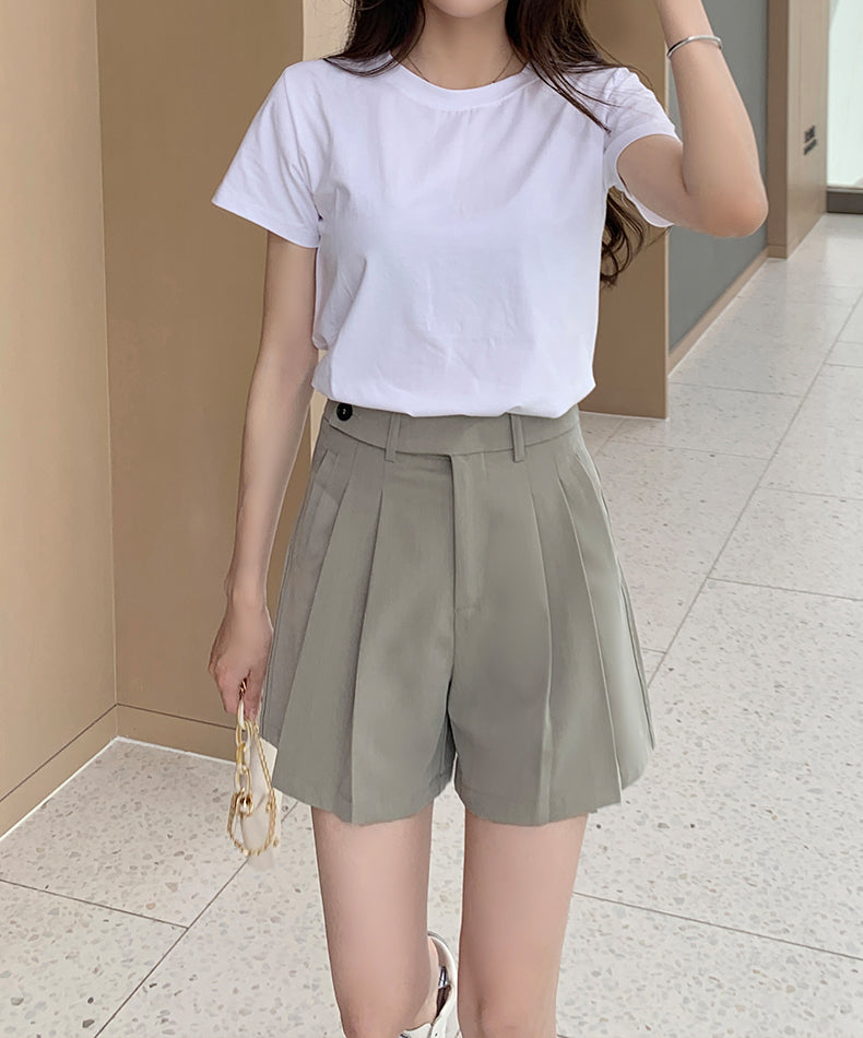 Pleated skirt shorts