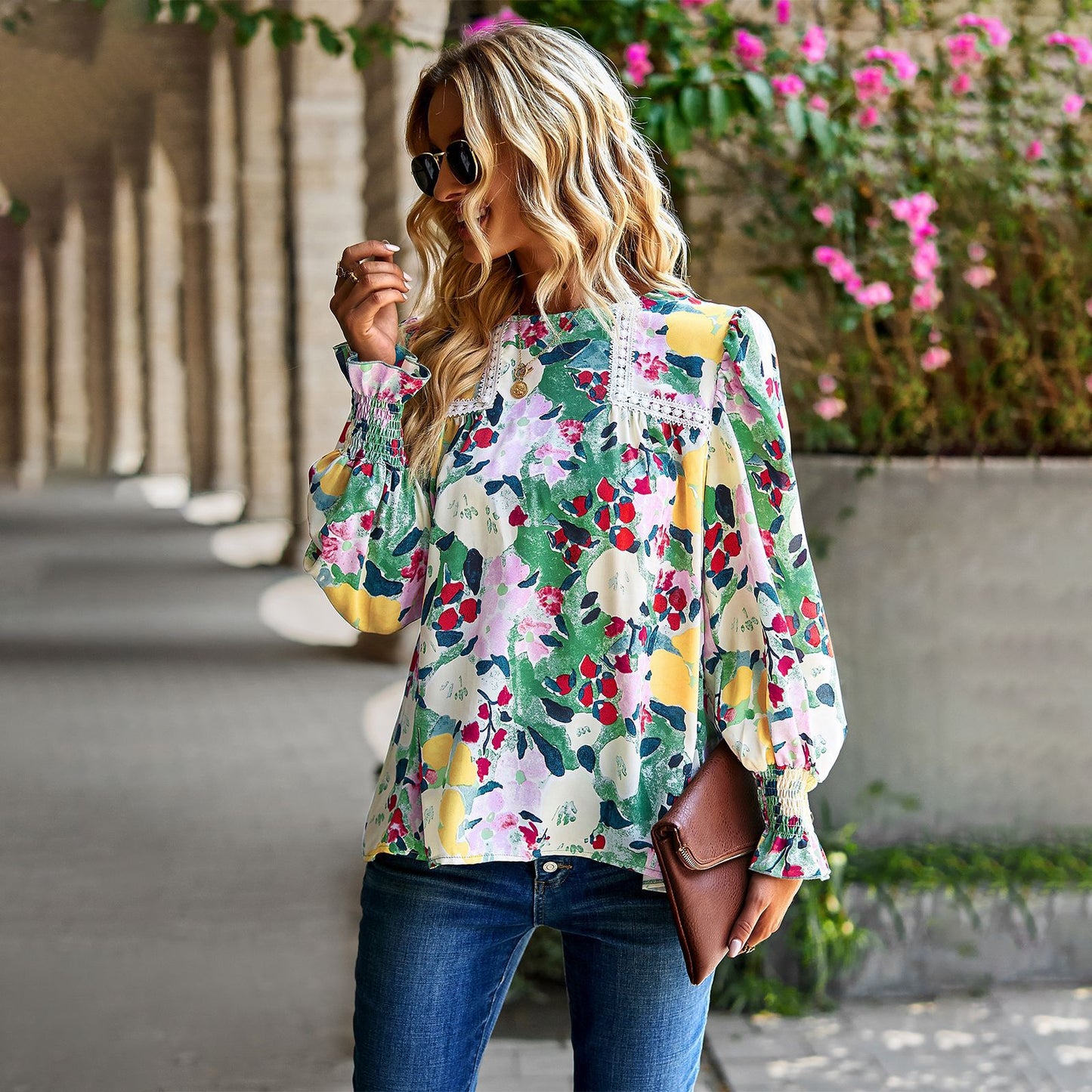 Women's Floral Elegant Top All-matching Shirt