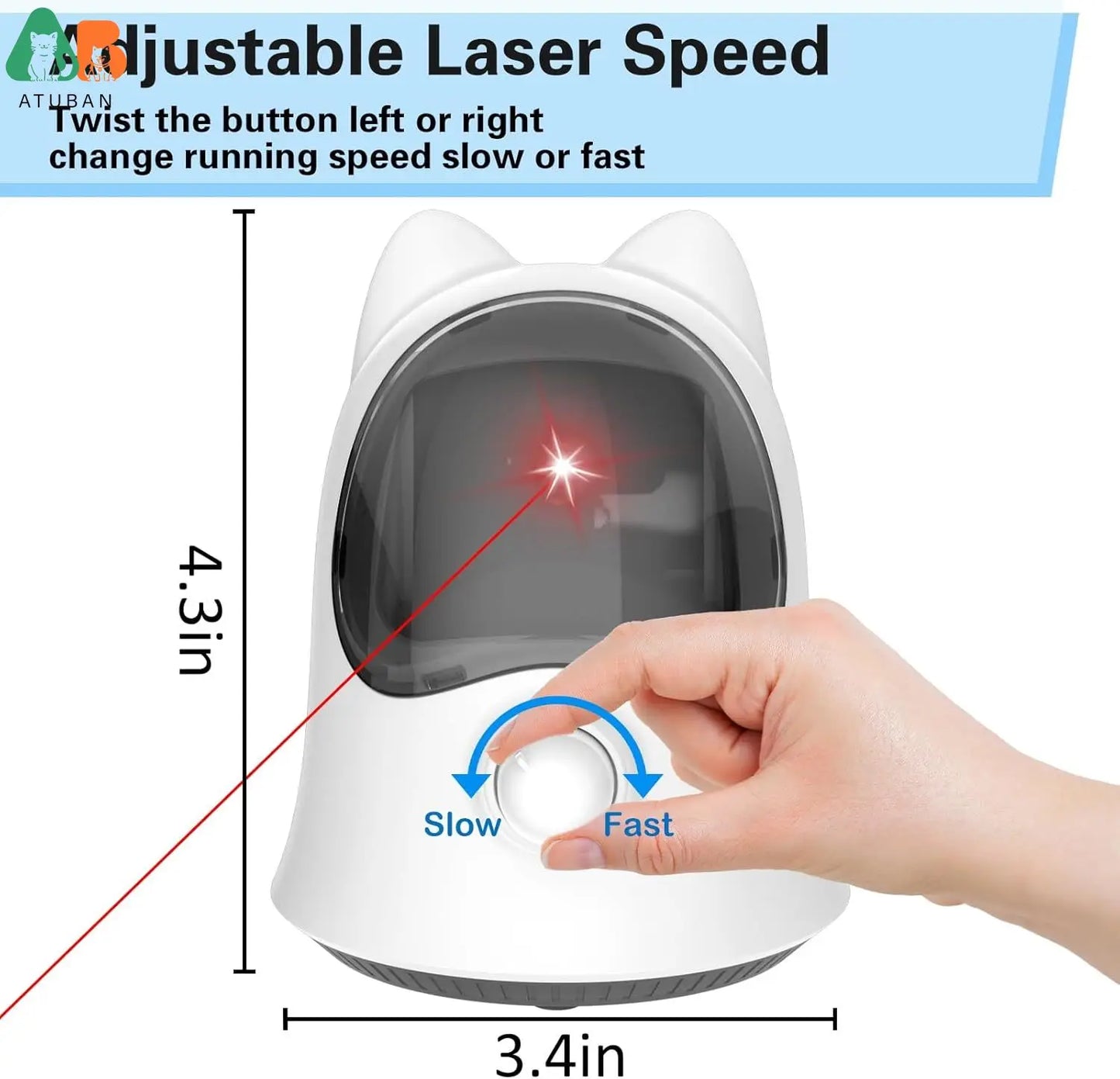 Cat Laser Toys for Indoor Cats, Random Trajectory Laser Cat Toy, Interactive Cat Toys for Bored Indoor Adult Cats/Kittens/Dogs