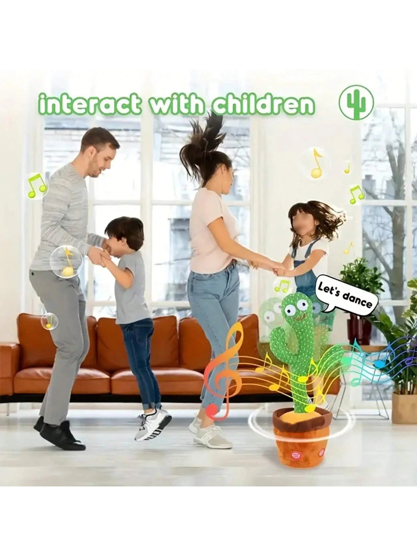 1pc-Danse Jouets De Cactus Parlants Pour Bébés Garçons Et Filles, Chant Mimant L’enregistrement Répéter Ce Que Vous Dites Sunny Cactus Plus