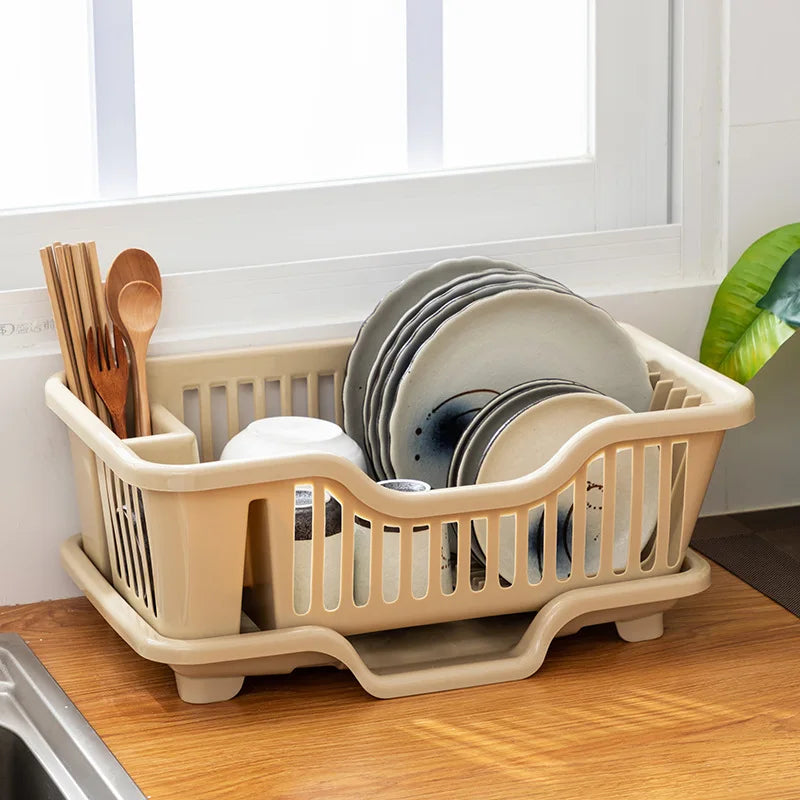 Dish Drying Rack Kitchen Utensils Drainer Rack with Drain Board Countertop Dinnerware Organizer Kitchen storage rack Tools