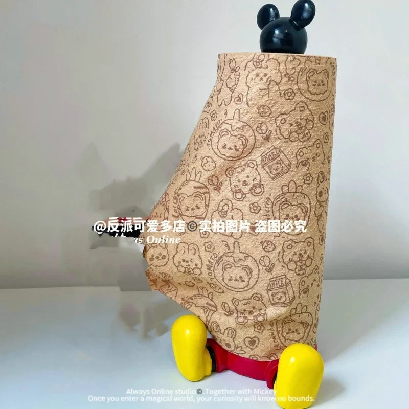 Disney Anime Hobby Mickey Mouse Minnie Creative Kitchen Upright Paper Towel Hanger No Punch Lazy Cartoon Rag Holder Decor Gift