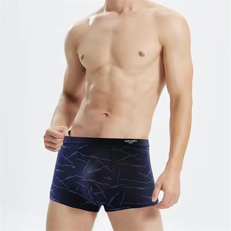 8Pcs/Men's Underwear Sexy Boxer Anti-bacterial Boxer Shorts Mid-waist Breathable Soft Solid Color Fashion Printed Men's Panties