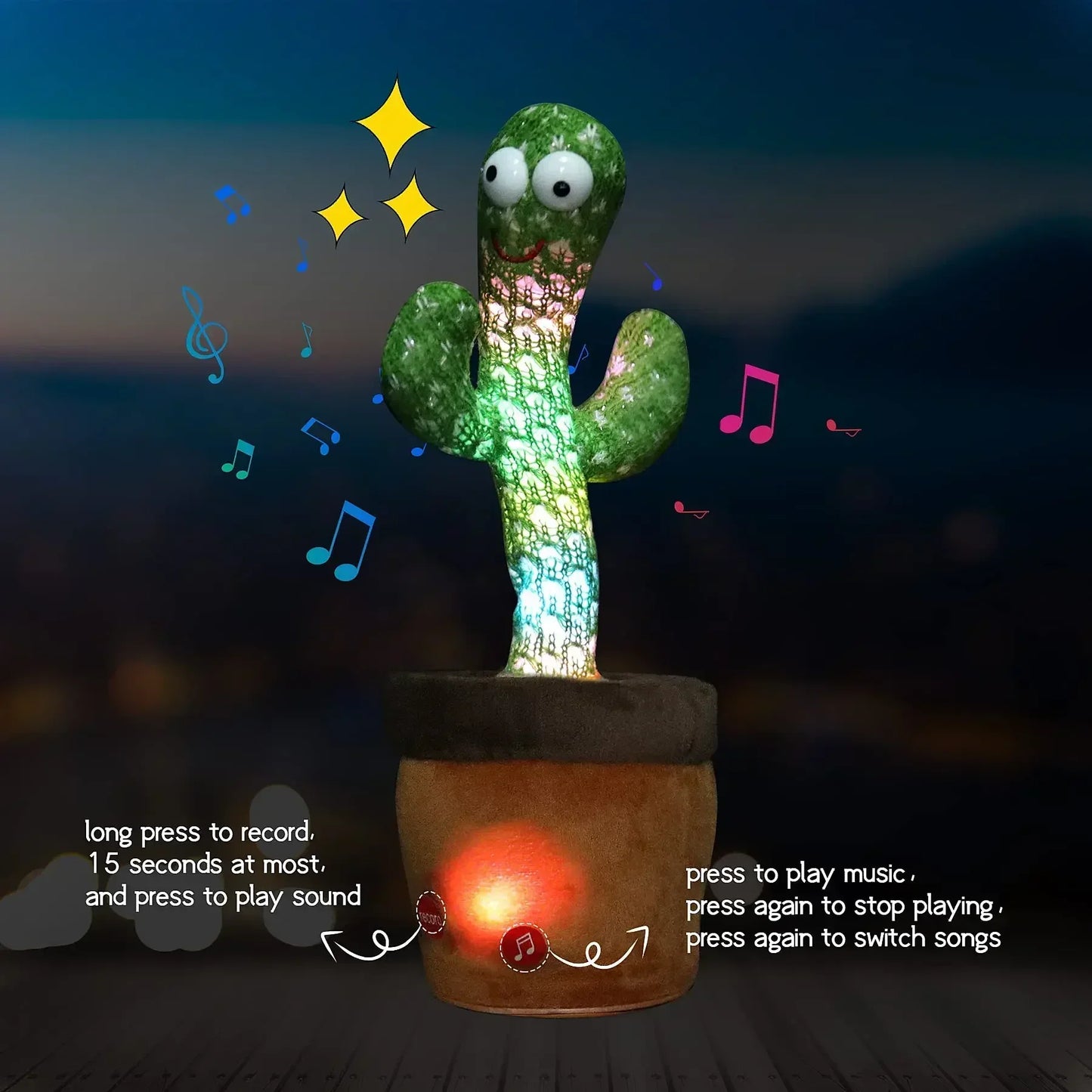 Danse Talking Cactus Jouets Cadeau d’anniversaire Dancing Cactus Jouet en peluche électronique Décoration de la maison pour les enfants Cadeaux de Noël