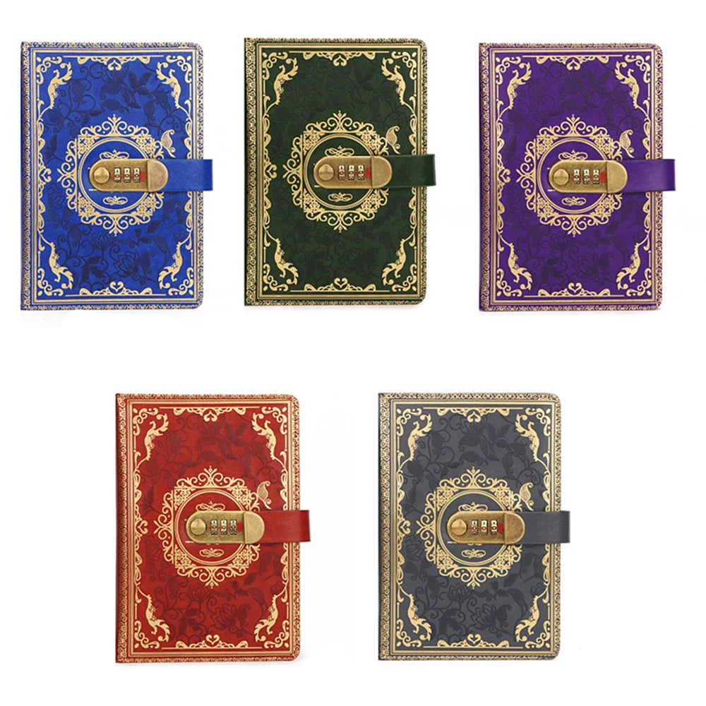 1pc A5 Retro Code Book With Lock Thickened Secret Diary Creative, journal intime  Hand Ledger Student Note Stationery Notebook