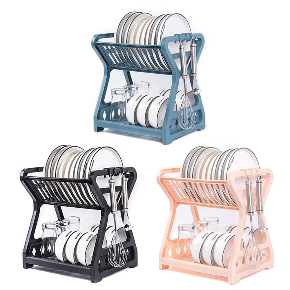 Dish Drying Rack Kitchen Organizer Double Layer Multi Purpose Sink Rack Cutting Board Stand Kitchen Accessories