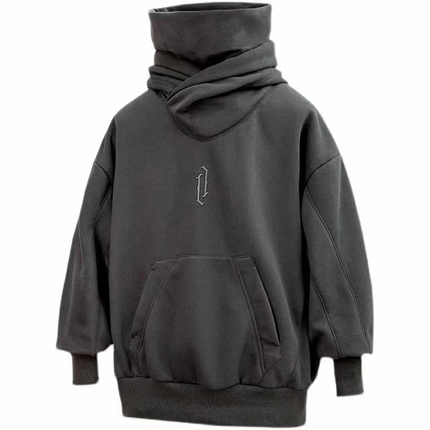 Long Sleeve Hoodie Male Autumn Winter Sweatshirt Pocket Solid High Collar Loose Hoodies Fleece Hooded Sweatshirt For Man Hiphop