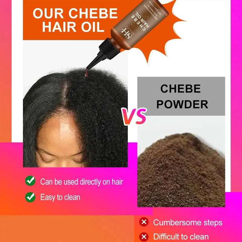 Hair Growth Chebe  Oil Anti-Hair Loss Treatment Fast Growing Products Repair Damage Dry Hair Care Essential Oils for Men Women