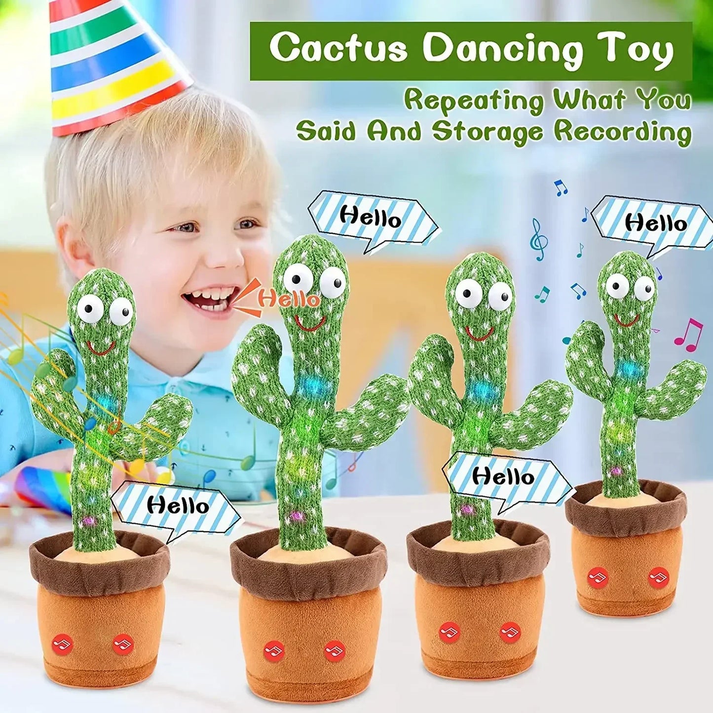 Danse Talking Cactus Jouets Cadeau d’anniversaire Dancing Cactus Jouet en peluche électronique Décoration de la maison pour les enfants Cadeaux de Noël