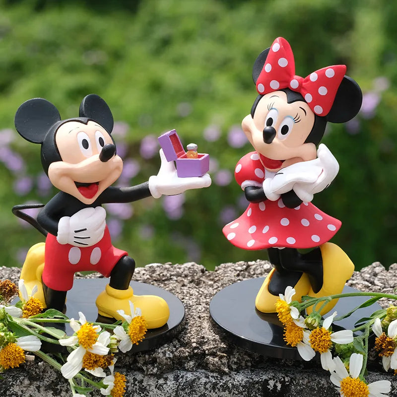 Disney Mickey Minnie Doll Wedding Ornaments Couple Engagement Wedding Decorations Mickey Mouse Room Decoration Small Gifts.