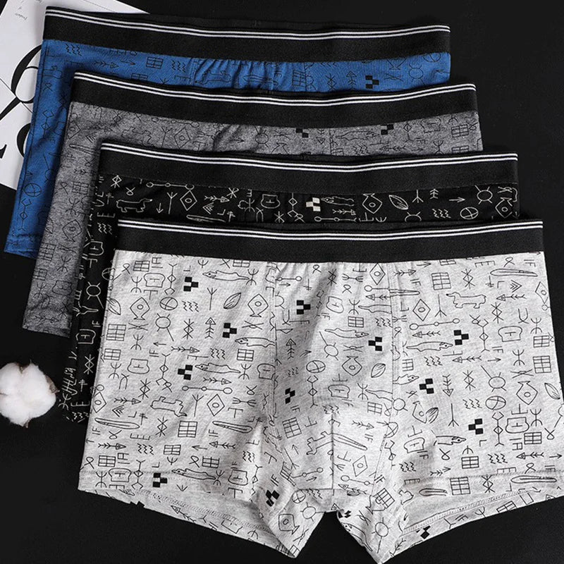 8PCS Men Boxer Shorts Men's Panties Male Underpants Comfortable Soft Cotton Sexy Underwear Boxershorts Larger Size 3D Pouch