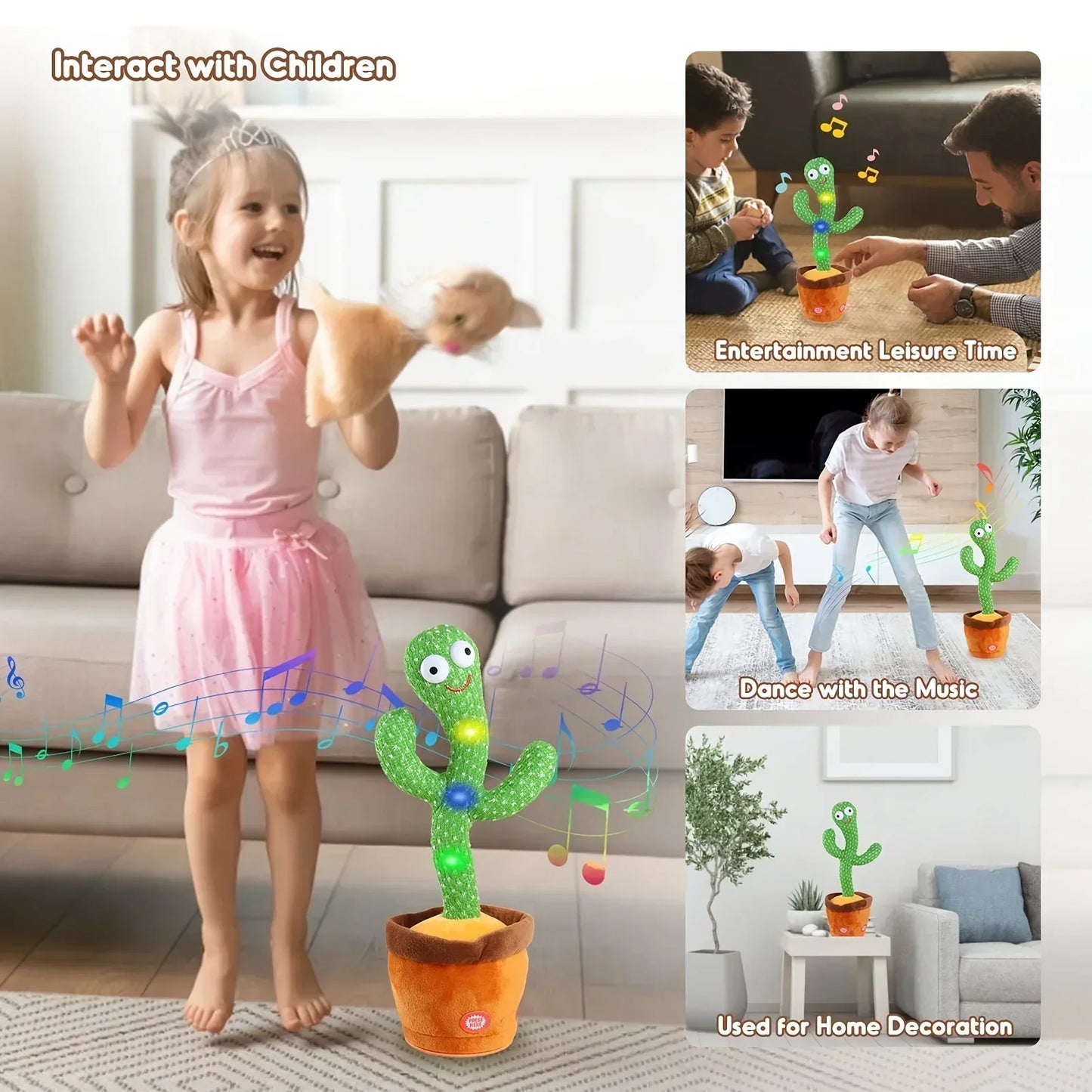 Danse Talking Cactus Jouets Cadeau d’anniversaire Dancing Cactus Jouet en peluche électronique Décoration de la maison pour les enfants Cadeaux de Noël