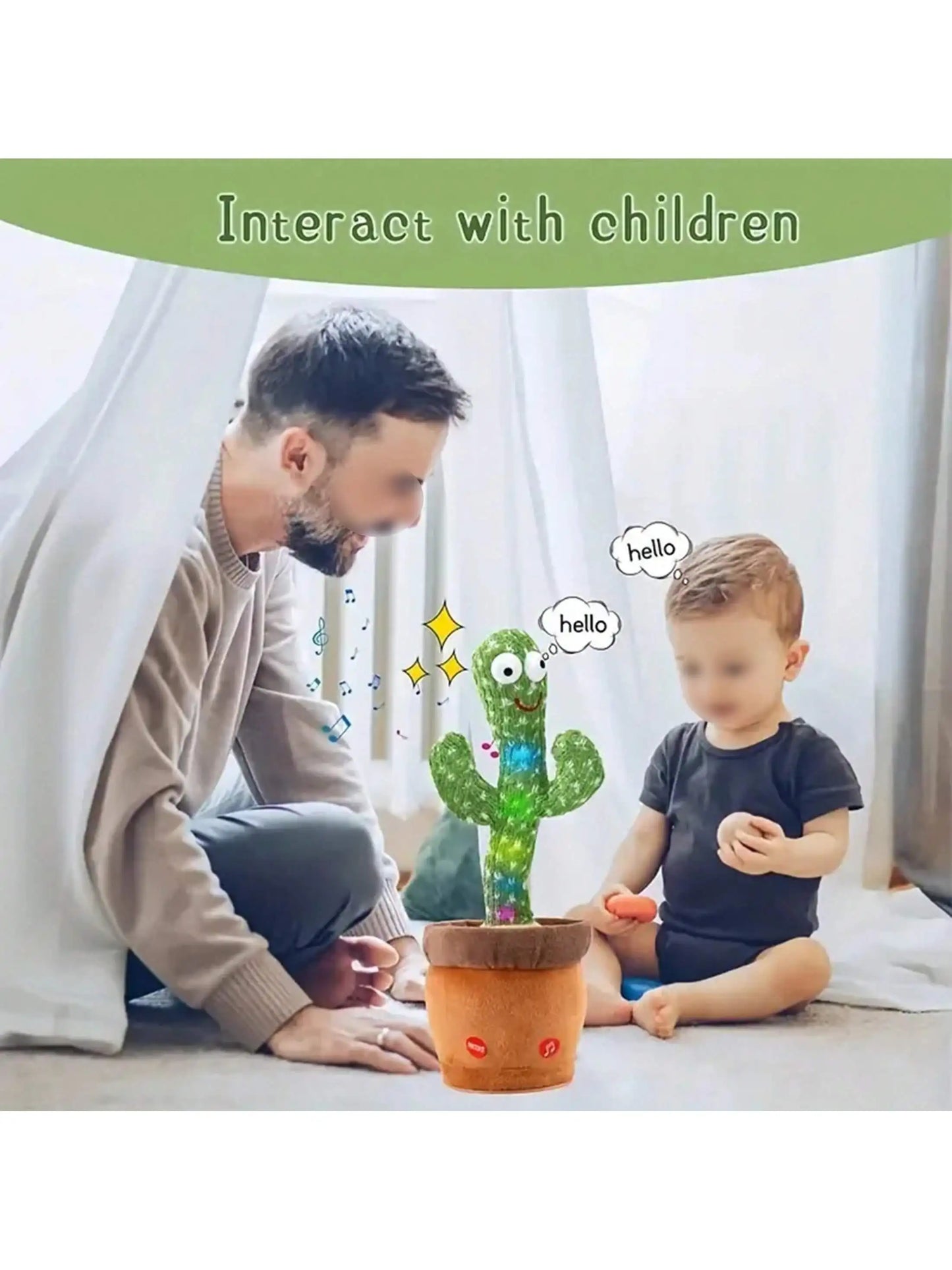 1pc-Danse Jouets De Cactus Parlants Pour Bébés Garçons Et Filles, Chant Mimant L’enregistrement Répéter Ce Que Vous Dites Sunny Cactus Plus