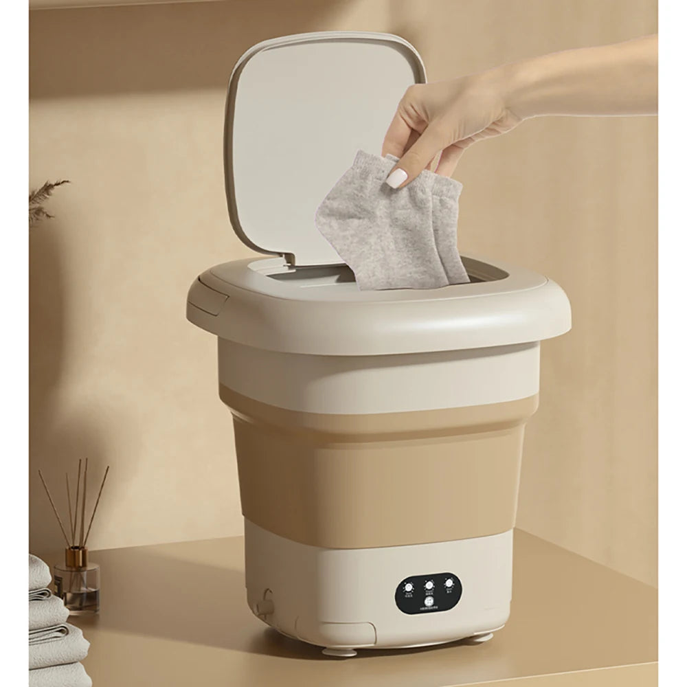 Folding Washing Machine 9l Small Dormitory Portable Washing And Stripping Integrated Sock Washer Small Piece Washing Machine