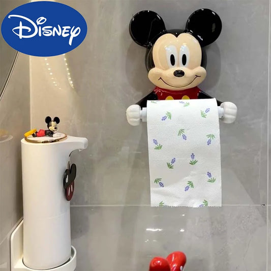 Disney Paper Roll Holder Kawaii Yimitch Bruto Creative Toilet Bathroom Drawing Box Storage Shelf Perforated Resin Decoration