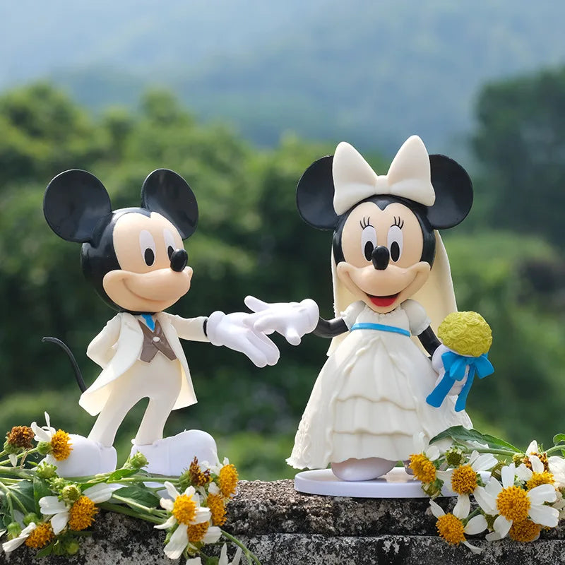 Disney Mickey Minnie Doll Wedding Ornaments Couple Engagement Wedding Decorations Mickey Mouse Room Decoration Small Gifts.