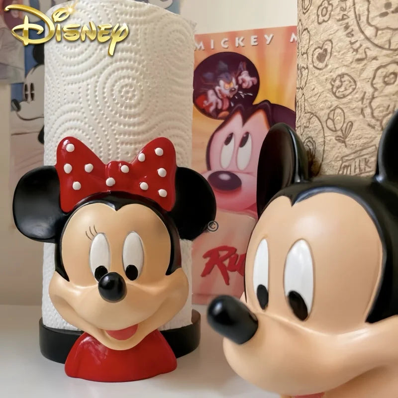 Disney Anime Hobby Mickey Mouse Minnie Creative Kitchen Upright Paper Towel Hanger No Punch Lazy Cartoon Rag Holder Decor Gift