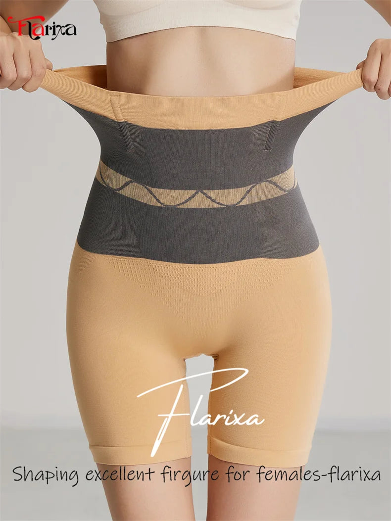 Flarixa Seamless Thermal Underwear for Women High Waist Tummy Control Panties Belly Shaping Pants Comfortable Slimming Shapewear