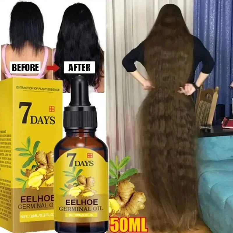 Sérum  de croissance des cheveux en 7 jours a base de  gingembre Produits anti-perte Produits de repousse des 4cheveux Réparer Nourrir les cheveux a4bîmés Huile de soin du cuir chevelu P4our les femmes Hommes