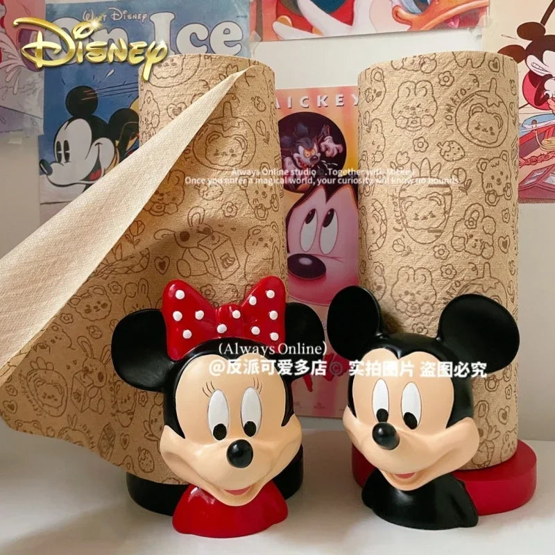 Disney Anime Hobby Mickey Mouse Minnie Creative Kitchen Upright Paper Towel Hanger No Punch Lazy Cartoon Rag Holder Indoor