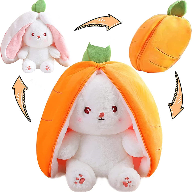 Kawaii Fruit Transfiguré Lapin Peluche Jouet Mignon Carotte Fraise Se Transformer En Lapin En Peluche Jouet Enfants Anniversaire/ Noël