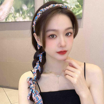 Water Drill Chain Floral Ribbon Headband