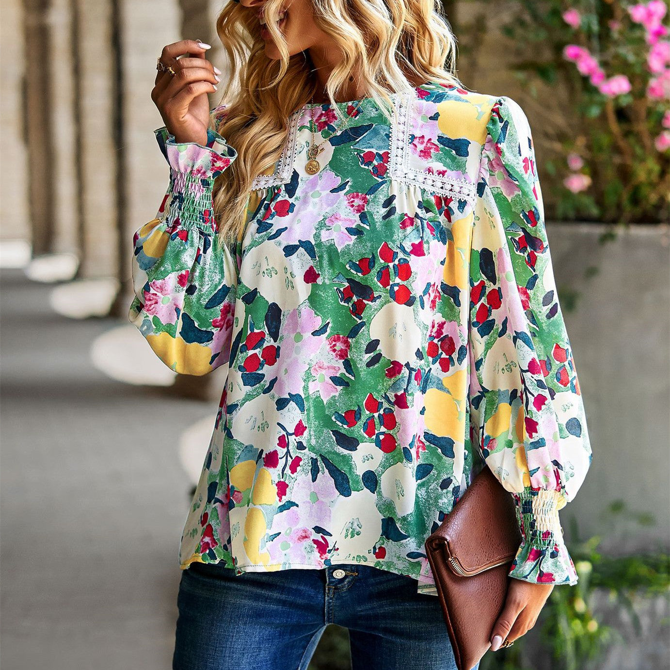 Women's Floral Elegant Top All-matching Shirt