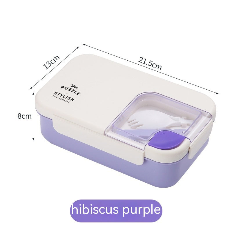 Square Compartment Lunch Lunch Box Canteen Plastic Lunch Box Microwaveable Heating