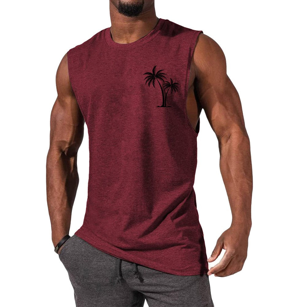 Men Vest Summer Beach Tank Tops Workout Fitness T-Shirt