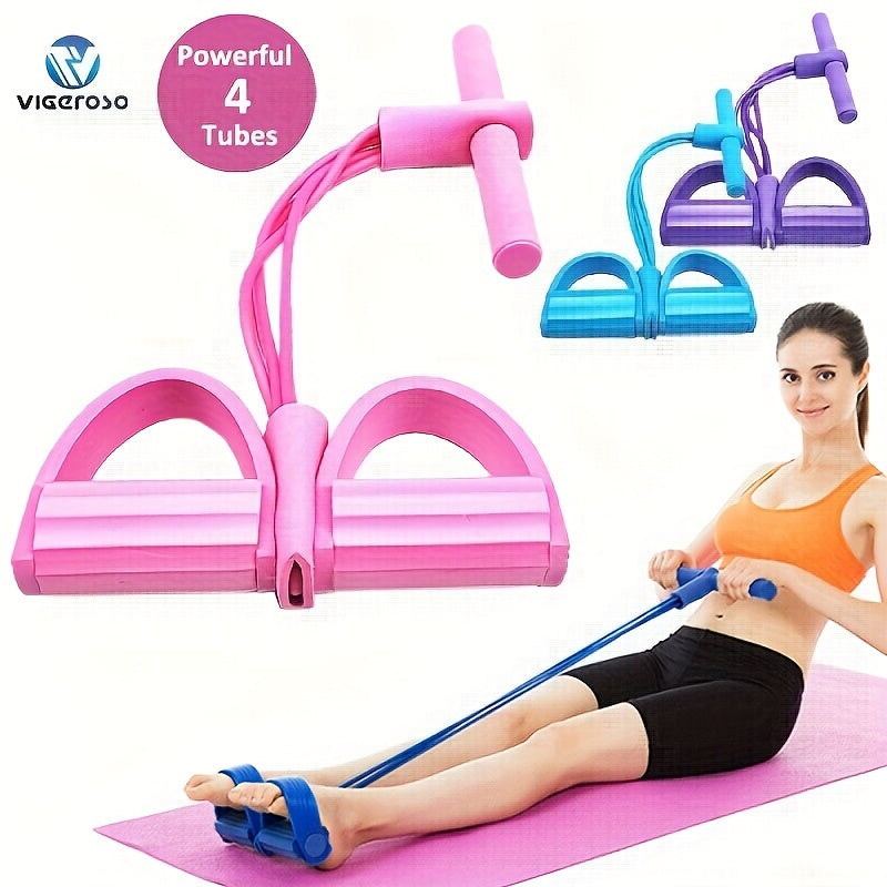 Ensemble de bandes de résistance Supreme Home Gym - Système élastique durable à 4 tubes pour entraînements complets du corps personnalisables, tonification abdominale, simulateur de fitness à l'aviron -