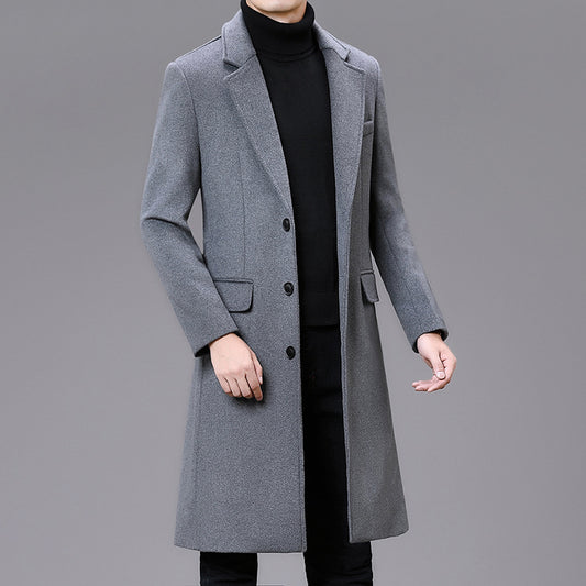 Men Casual Plus Cotton Long Coat