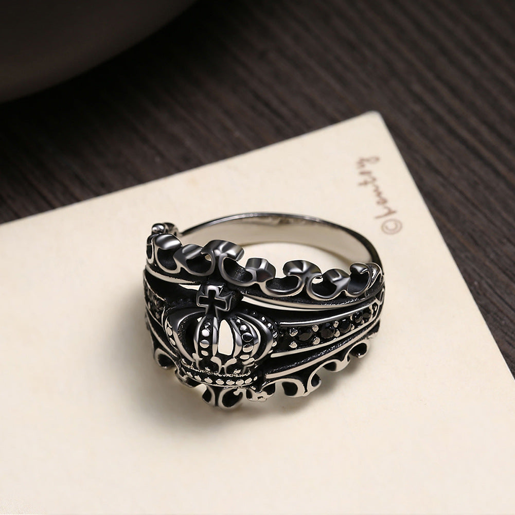 Ring Men Punk Style Crown Ring European And American Style Accessories Ring