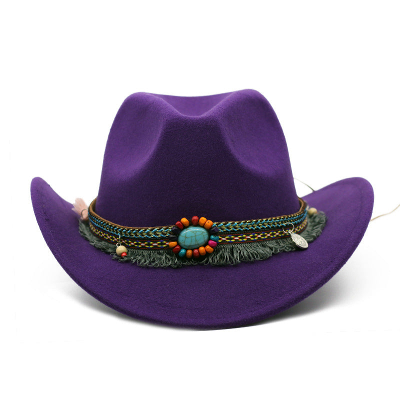 Cowboy Hats Curled Felt Riding Men And Women