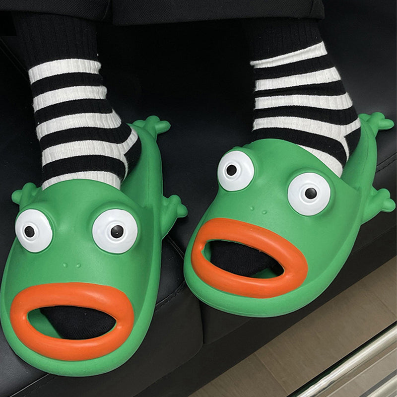 Cute Frog Slippers EVA Soft Home Shoes Bathroom Slippers Summer