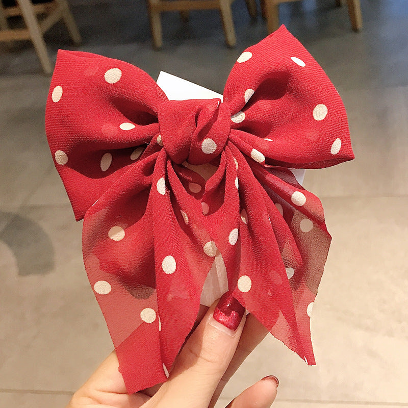 New Polka Dot Big Bow Hairpin Japanese Ribbon Hair Accessories