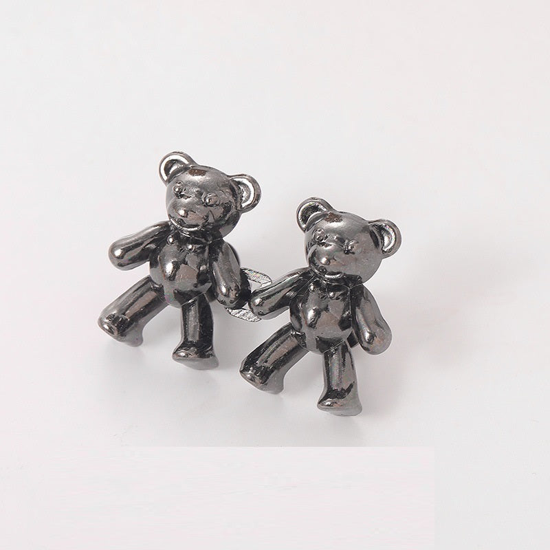 Cute Bear Pin Waist Clip Metal Snap Fastener Pants Pins Detachable Button Sewing-Free Buckle Jeans Reduce Waist Tighten Brooch