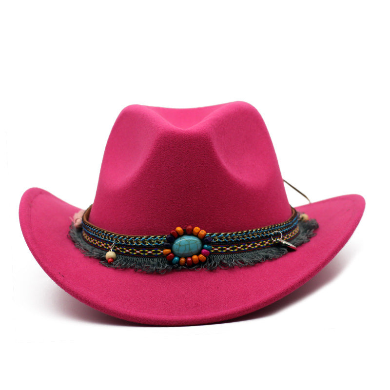 Cowboy Hats Curled Felt Riding Men And Women