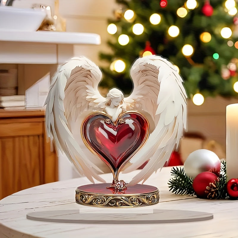 1 Pièce de figurine d'ange en acrylique de décor. Cadeau de Noel